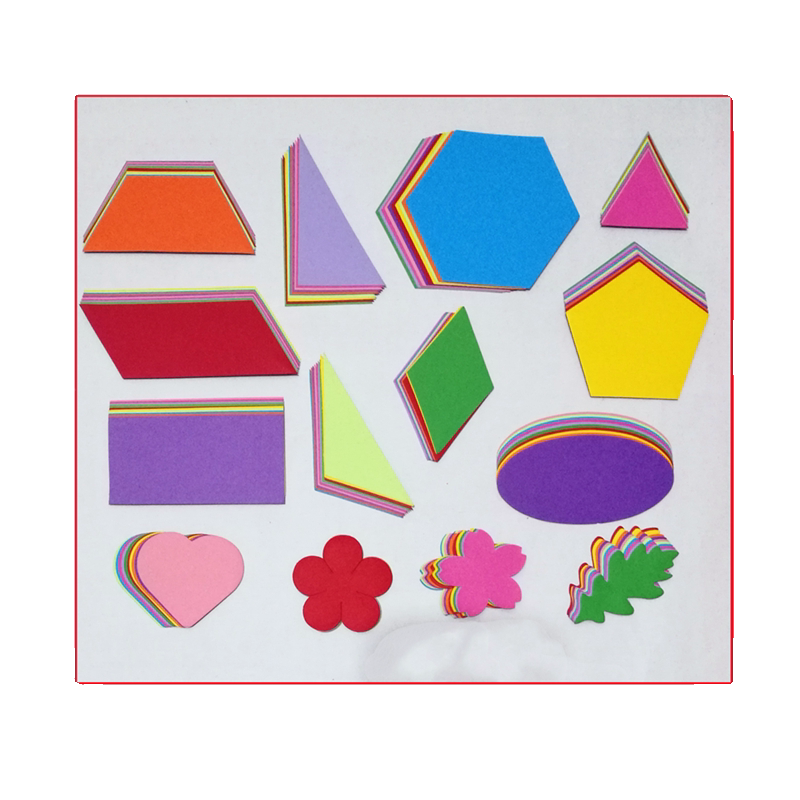 Geometric graphics cardboard and colored paper teaching aids
