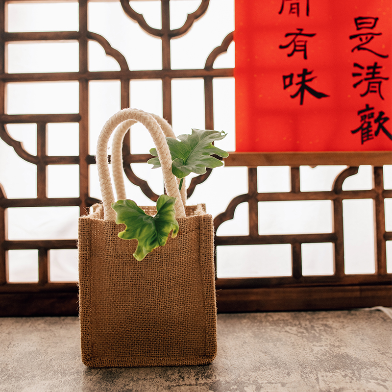 半宅黄麻防水手拎袋收纳袋手工布袋幼儿园diy材料涂鸦环保购物袋 - 图2