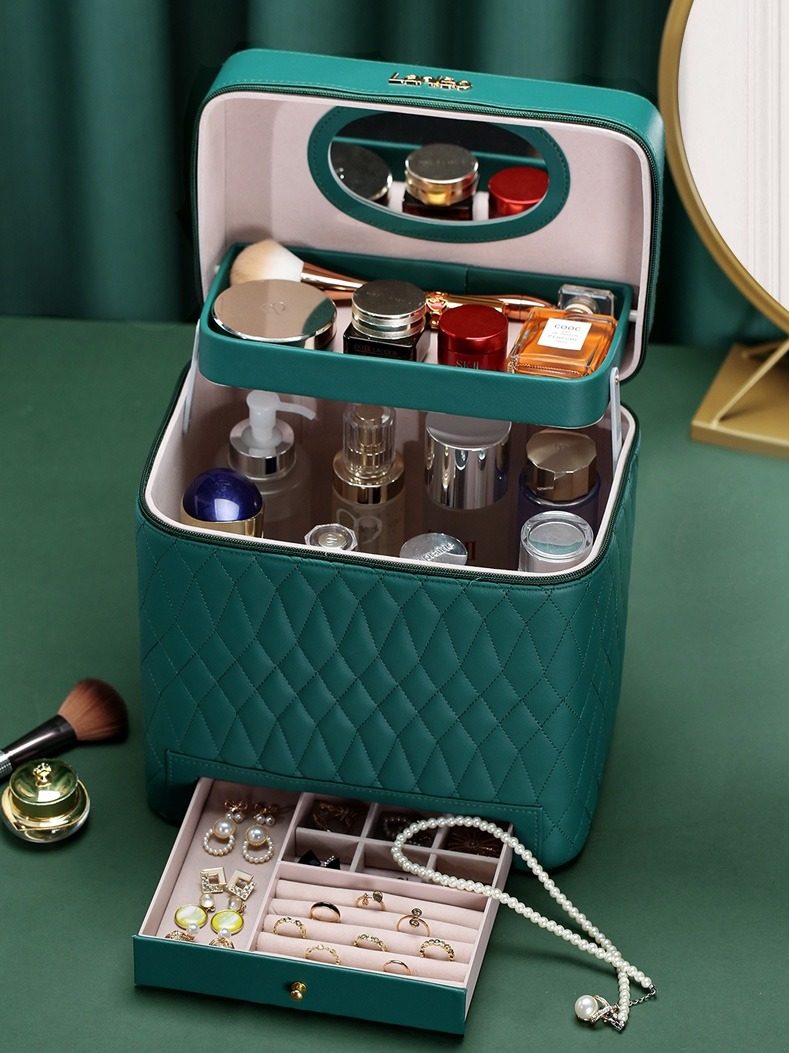 高级感大容量化妆包护肤品彩妆出游便携手提化妆箱首饰收纳,淘宝优惠券,粉丝福利购,淘宝优惠卷
