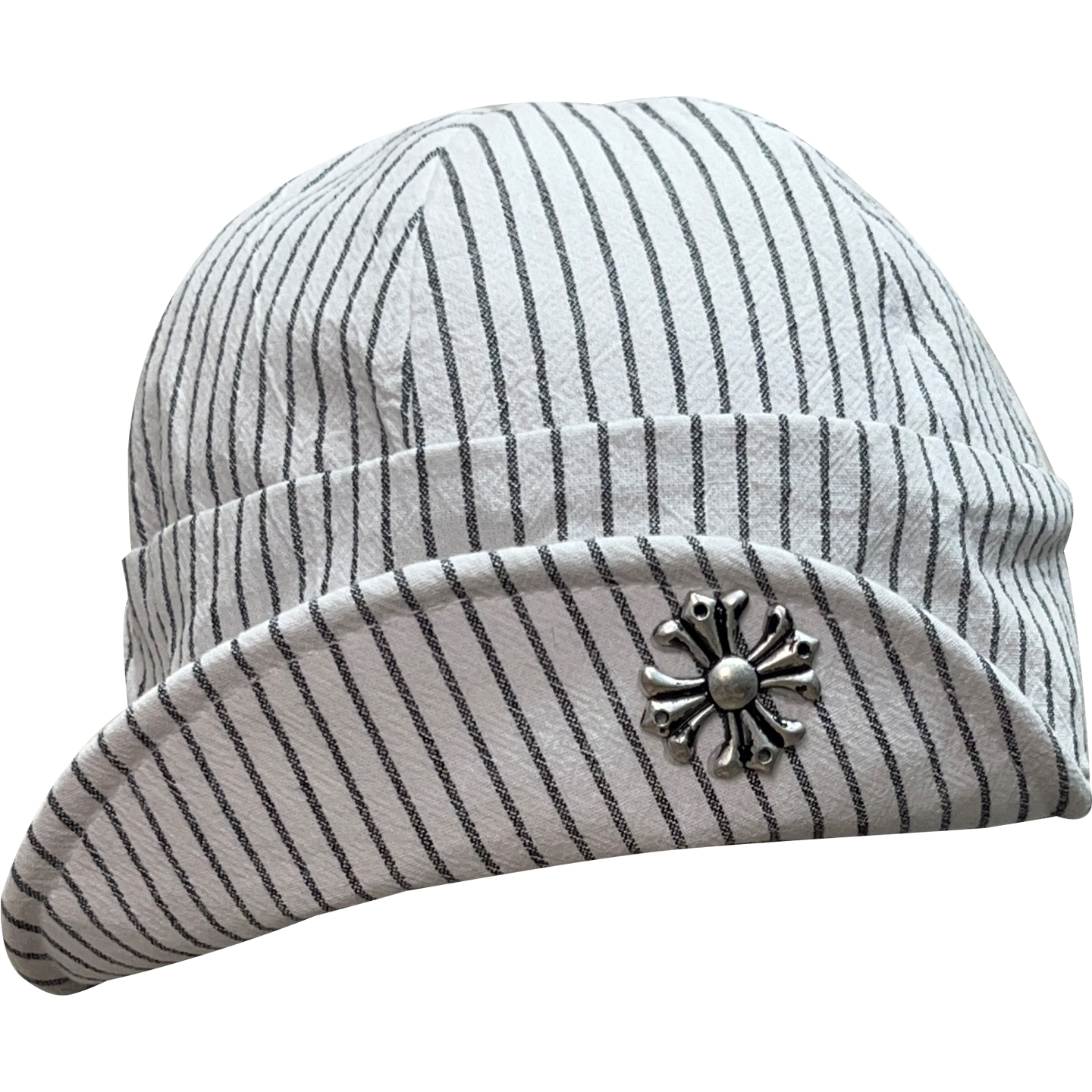 复古古早铁标条纹画家帽女夏遮阳透气百搭春秋文艺显脸小报童帽子 - 图2