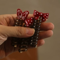 3 шт. [красный бант в горошек + бабочка + любовь]