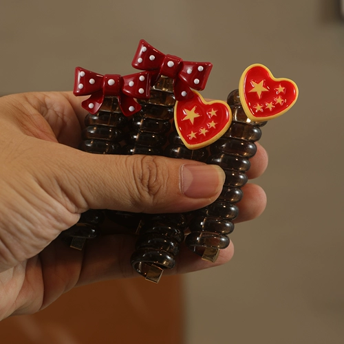 Детский красный телефон, хвостик, резинка для волос с бабочкой, заколка для волос, новая коллекция