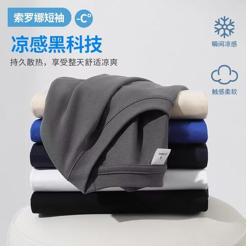 [NO LOGO]纯色26ss索罗娜维亚正肩短袖口粮T恤新品无LOGO凉感TEE - 图3