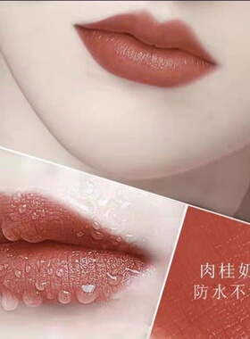 超火ins肉桂奶茶淡色空气唇釉哑光雾面丝绒学生款不掉色沾杯口红