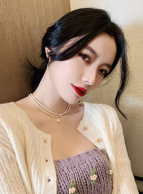 ins潮风脖子饰品小众珍珠项链