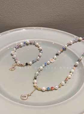 珍珠雏菊项链手链女2024年新款轻奢小众气质夏颈链森系甜美锁骨链