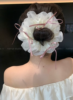 芭蕾风欧根纱大肠发圈