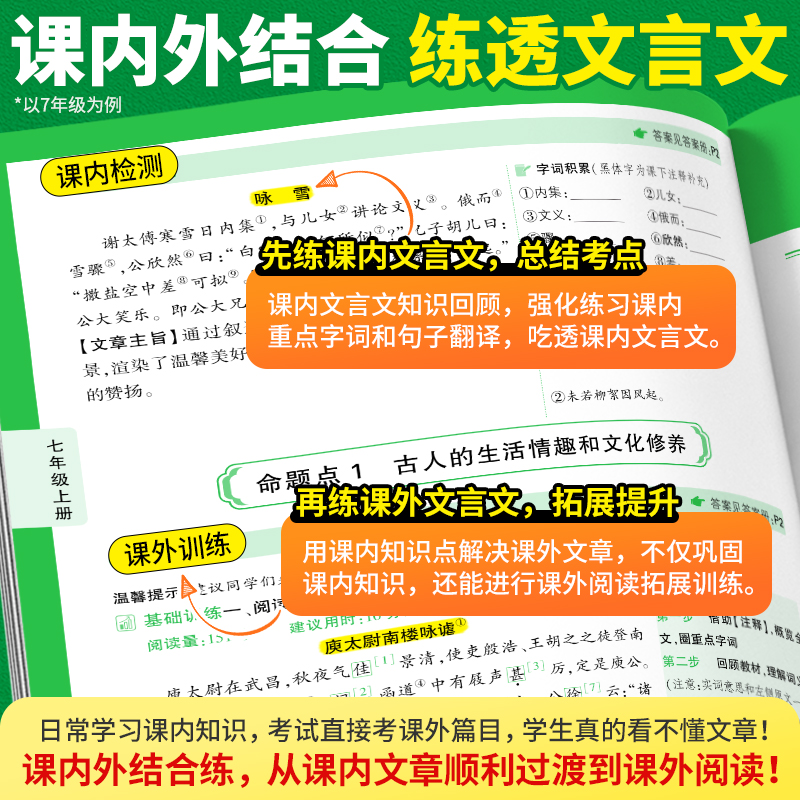 2024万唯中考初中文言文课外阅读理解专项训练全解全练八九七年级必背古诗词一本通初一初二试题研究初三语文教辅资料教材万维教育-图1