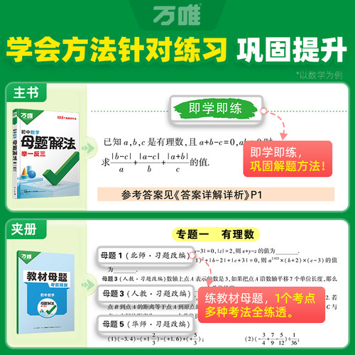 26版万唯母题解法初中母题提分大师数学解题思维方法大全七八九年级母题大招一本通阅读理解专项训练书同步教材万维教育官方旗舰店 - 图2