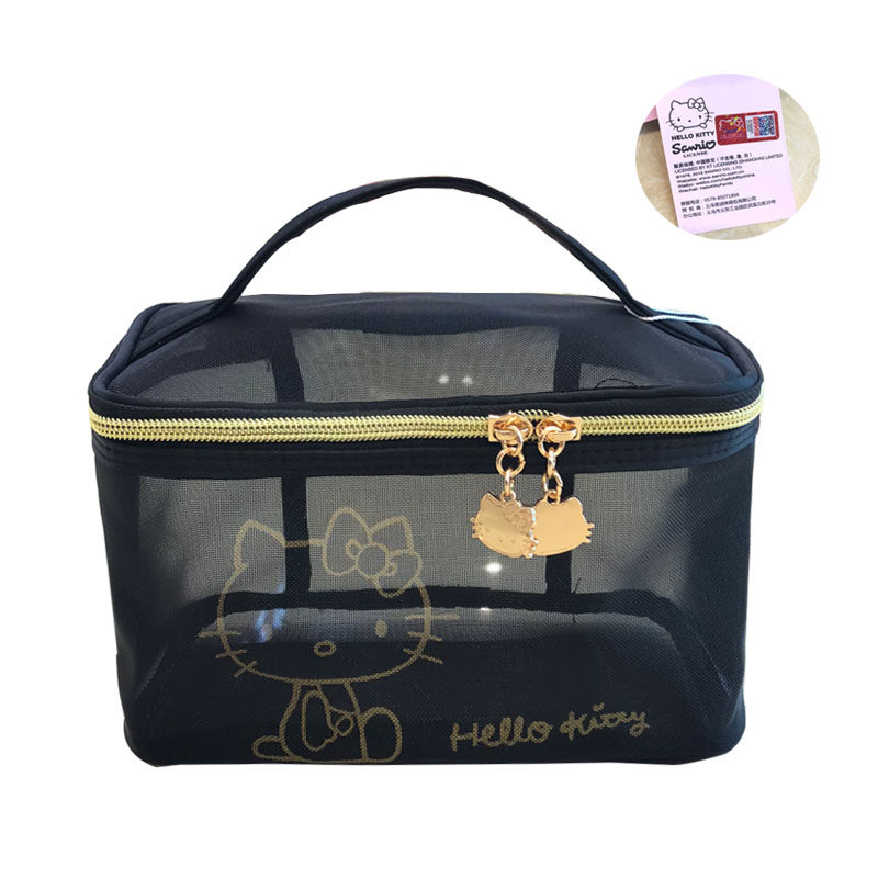 雾花HelloKitty网纱化妆包小方包韩国ins手提收纳袋大容量洗漱包,淘宝优惠券,粉丝福利购,淘宝优惠卷