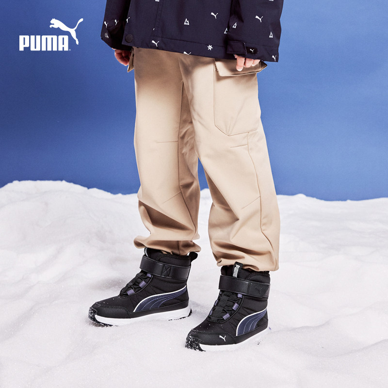 PUMA彪马童鞋休闲儿童靴子男女童中童棉靴中高筒保暖雪地靴392645