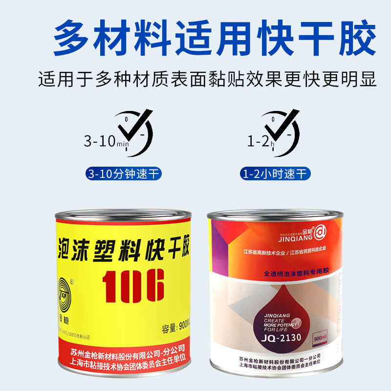 金枪106泡沫塑料快干胶水专用胶航模海绵kt板耐水低气味低腐蚀 - 图2