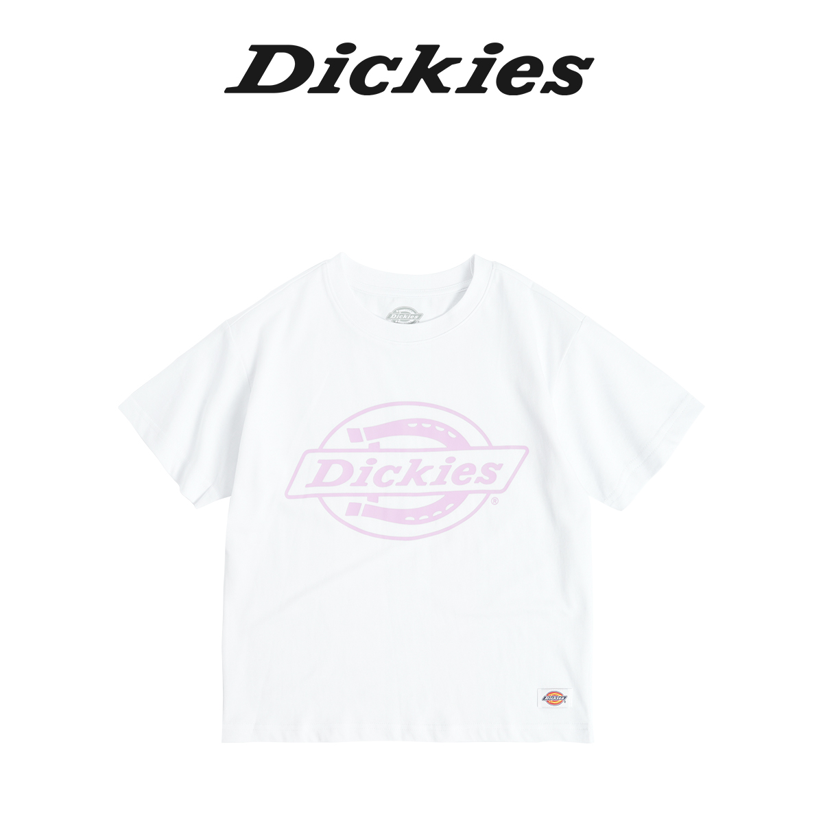 Dickies童装男童女童短袖24新彩色logo印花白底基础款短袖儿童T恤-图2