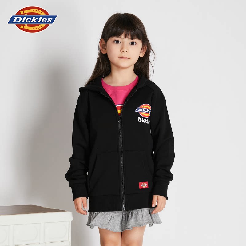 Dickies童装卫衣开衫2024年新款春秋款宽松中大童外套连帽男女童