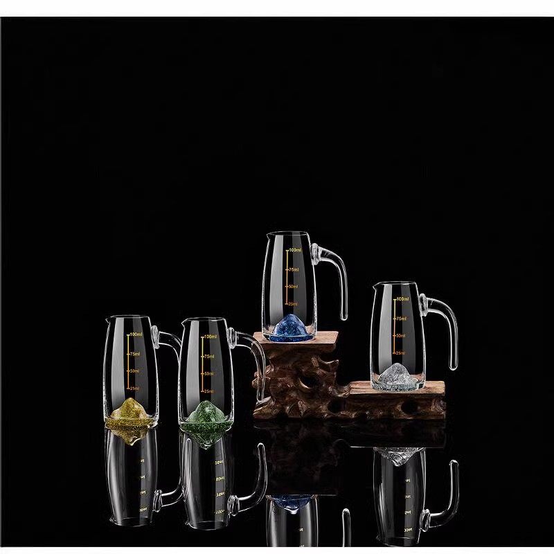 轻奢白酒杯礼盒套装一口杯家用水晶金山蓝山刻度分酒器白酒酒具,淘宝优惠券,粉丝福利购,淘宝优惠卷