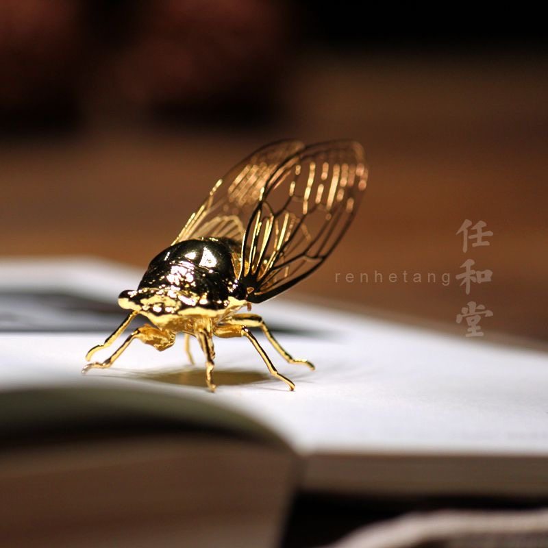 高品质24k镀金旺财金蝉摆件纯手工旺福摆件知了桌面事业转运饰品,淘宝优惠券,粉丝福利购,淘宝优惠卷