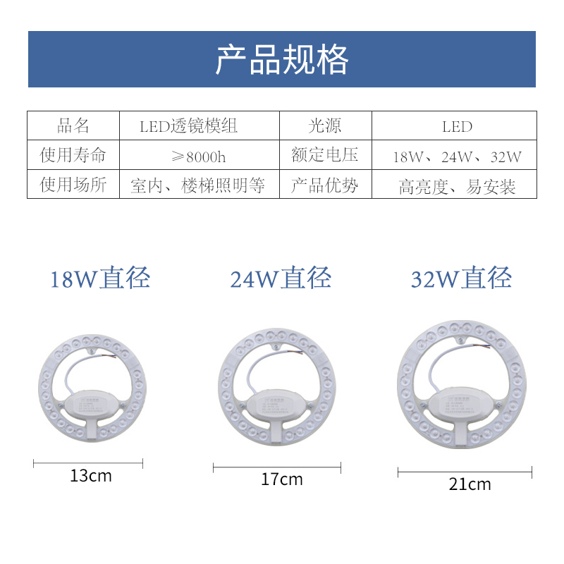 亚明led灯芯圆形光源模组磁吸高亮无频闪替换吸顶灯改造芯片18W灯 - 图1