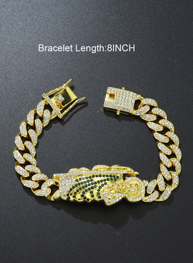 滴油嘻哈潮男风手链合金镶钻男女