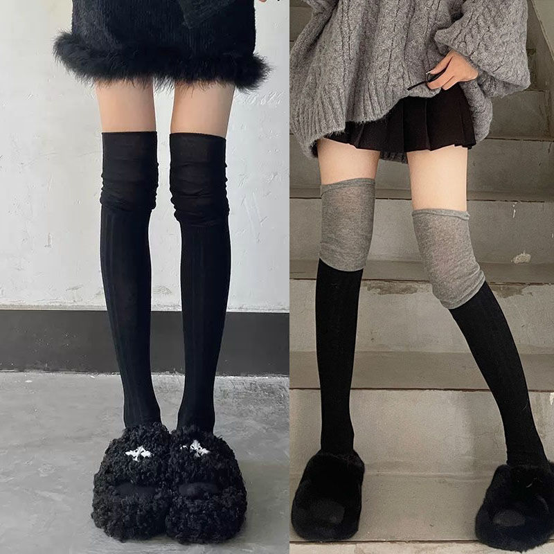 蕾丝花边小腿袜子女夏季长袜配靴子白色过膝袜jk黑色长筒袜女秋冬,淘宝优惠券,粉丝福利购,淘宝优惠卷