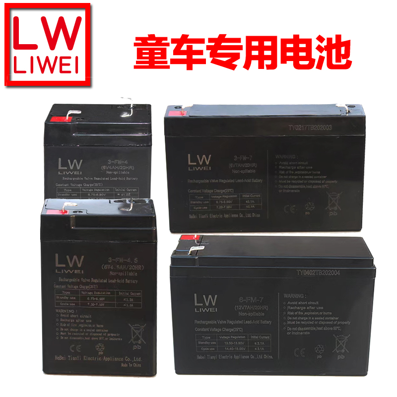 LW力威6V4AH3FM4儿童车电瓶电动玩具摩托蓄电池龙威电池6伏大容量 - 图1