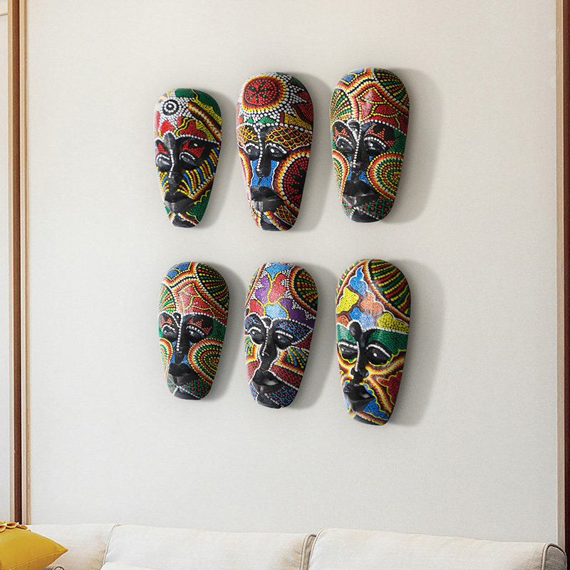 家居壁饰点彩面具泰国脸谱酒吧会所墙面装饰品挂件
