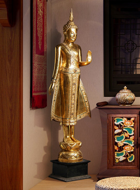 泰吉利东南亚风木雕门厅工艺品