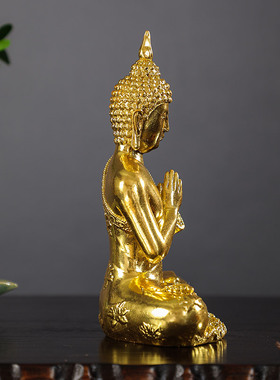 泰式禅意树脂佛像客厅琉璃