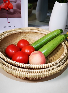 越南竹编收纳篮茶道茶点盘精品