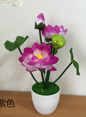 仿真荷花小套装 多色可选莲花睡莲假花 供佛摆放花艺两套装包邮