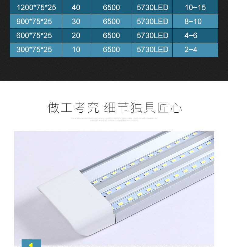 超亮LED长条灯三防净化灯全套一体化支架灯家用日光灯条形超薄_虎窝淘