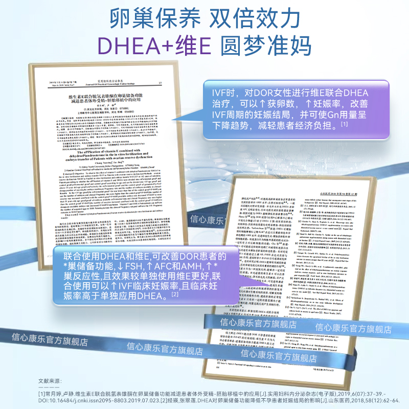 【自营】信心康乐DHEA高含量卵巢保养备孕生殖卵泡发育脱氢表雄酮 - 图0