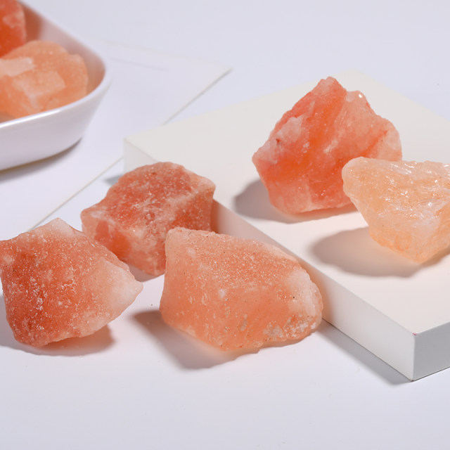 Natural Himalayan Crystal Orange Salt Raw Stone Diffusing Stone Mineral Label Aromatherapy Stone Healing Ornament