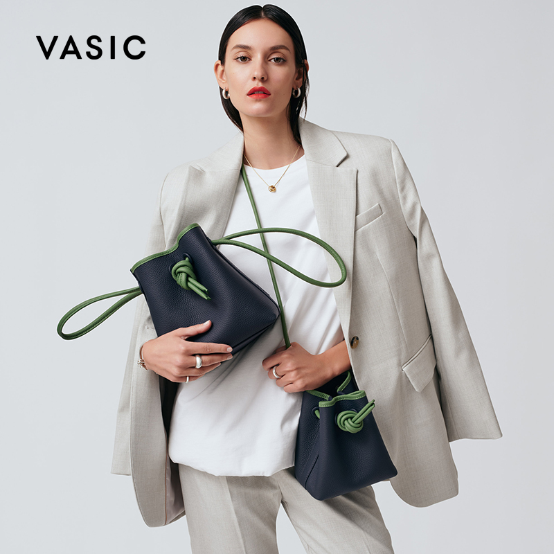 VASIC中号Bond Mini手提包绳结包 高级小众凯特周 水桶包皮质女包