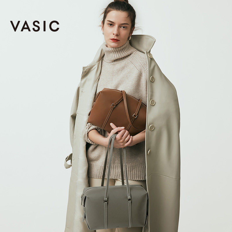 vasic牛皮tete单肩通勤波士顿包 凯特周女士包袋