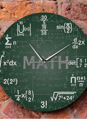 数学公式符号带灯钟表客厅创意