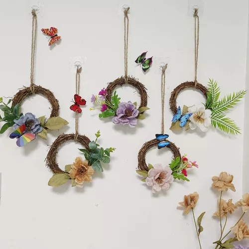 Сельский ветровой фальшивый цветок висят цветочный кольцо стены стена Стена Круг круглый кулон лаборатория лаборатории комнаты