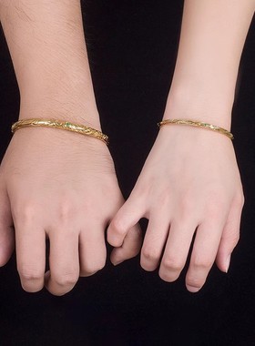 男女纯银黄金色哪吒乾坤圈手镯