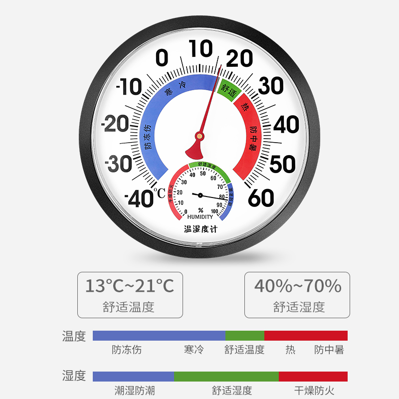 三印高精度温湿度计工业仓库壁挂式25CM大表盘家用室内外干湿温度 - 图1