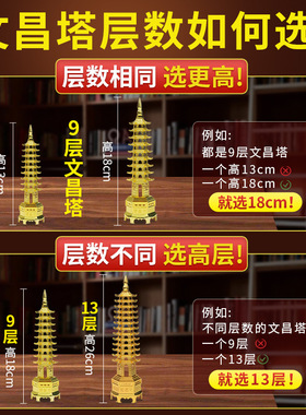 考试文昌祈愿事业祝福中考高考金榜题名九层十三层卧室文房摆件