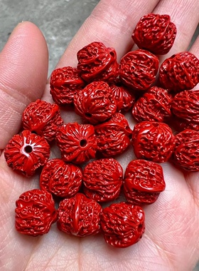 天然真朱砂貔貅文玩配饰处理星月金刚菩提配饰