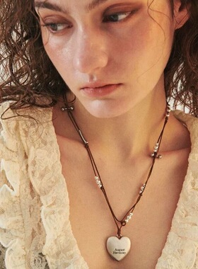 韩国简约小众爱心手工串珠毛衣链