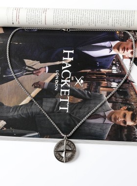 Stone Island项链 石头岛十字罗盘项链潮牌吊坠挂件 男女情侣搭配