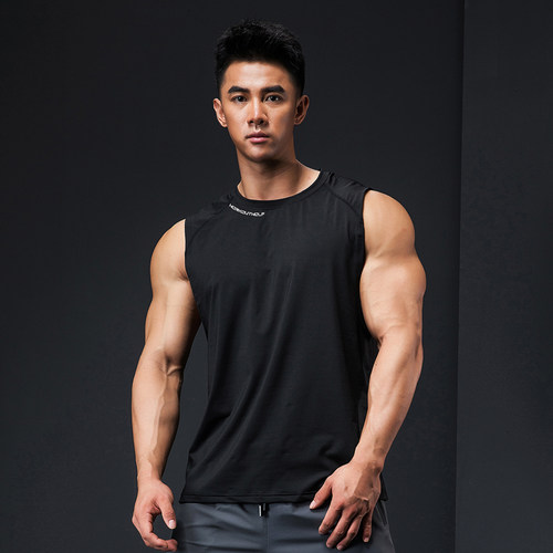 撸铁狼健身服私人教练背心男无袖坎肩修身运动速干衣吸汗肌肉训练 - 图0