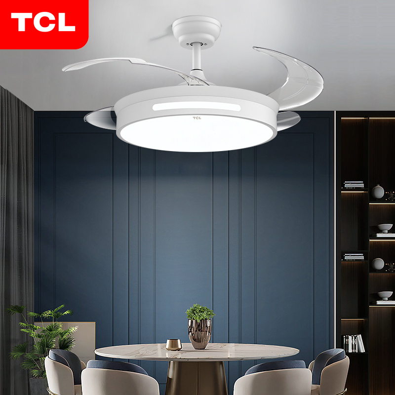TCL风扇灯2024年新款静音客厅餐厅家用卧室吊扇电扇灯隐形吊扇灯-图0