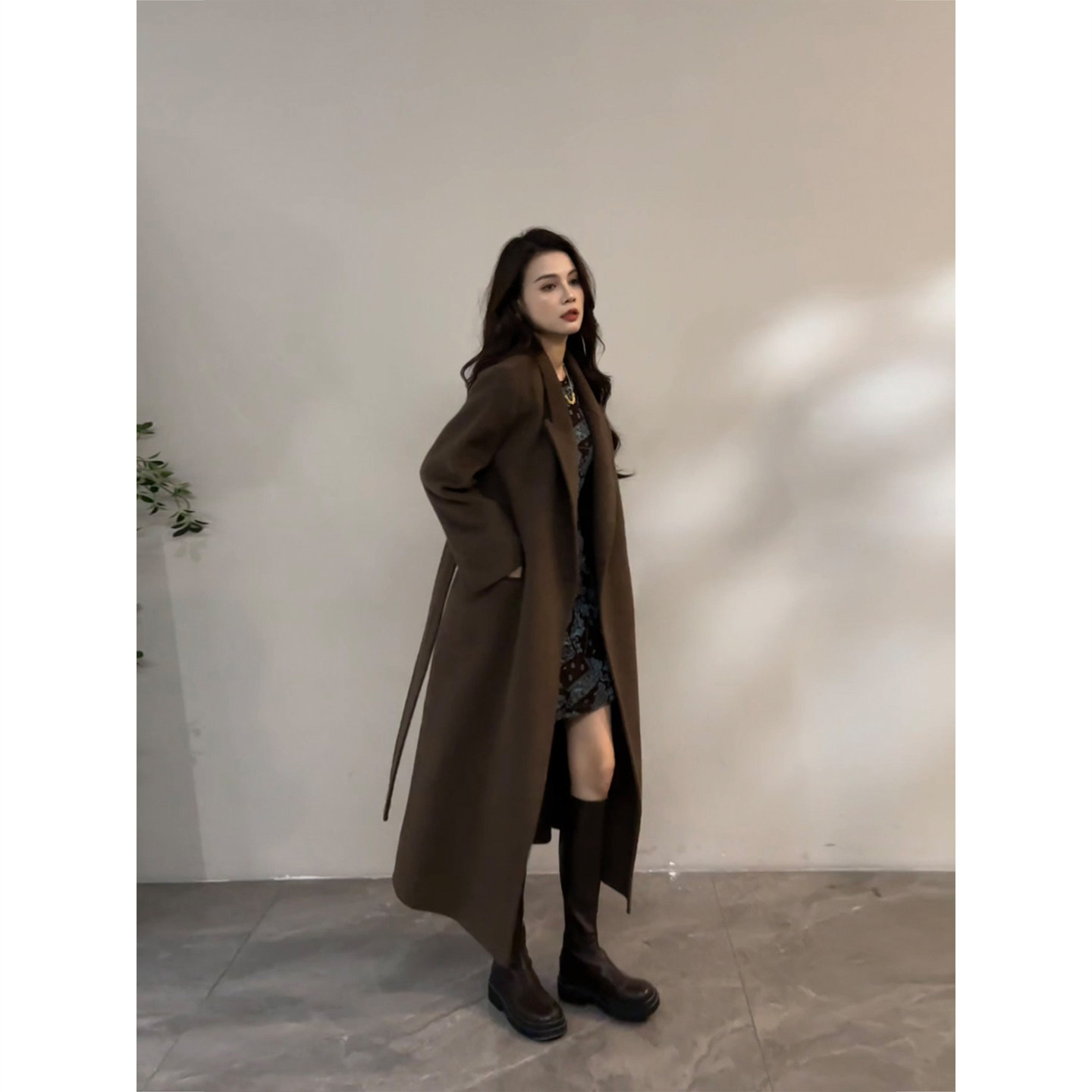 大婷婷 冬季新款防风百搭长袖中长款气质时尚女毛呢外套DT1702,淘宝优惠券,粉丝福利购,淘宝优惠卷