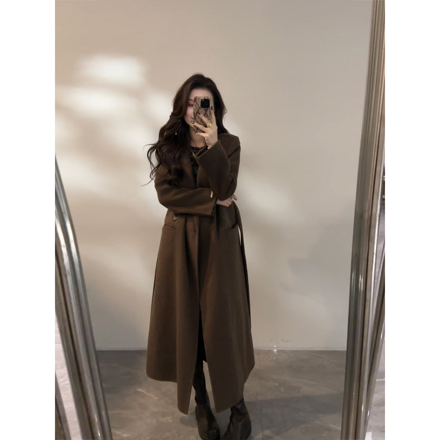大婷婷 冬季新款防风百搭长袖中长款气质时尚女毛呢外套DT1702,淘宝优惠券,粉丝福利购,淘宝优惠卷