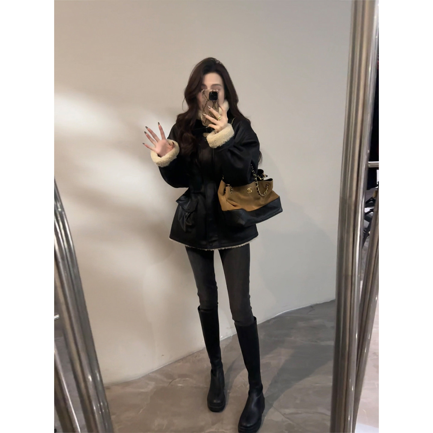 大婷婷冬季时尚麂皮绒毛毛机车服抽绳保暖女短外套上衣加厚DT1790,淘宝优惠券,粉丝福利购,淘宝优惠卷