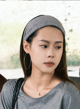 秋冬宽边羊毛发箍女复古加厚布艺头箍 简约百搭遮碎发显脸小发饰