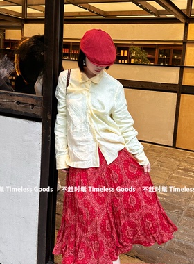 复古红色前进帽女春季百搭画家帽显脸小防晒遮阳帽麻质宽檐贝雷帽