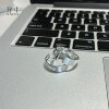 Pure silver 9999 half-window sterling silver ring, light luxury niche fashionable silver jewelry, versatile silver ring, gift for girlfriend and best friend